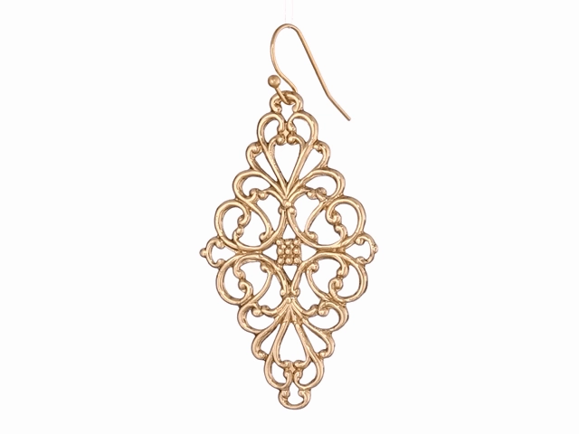 1928 Jewelry Filigree Diamond Drop Earrings