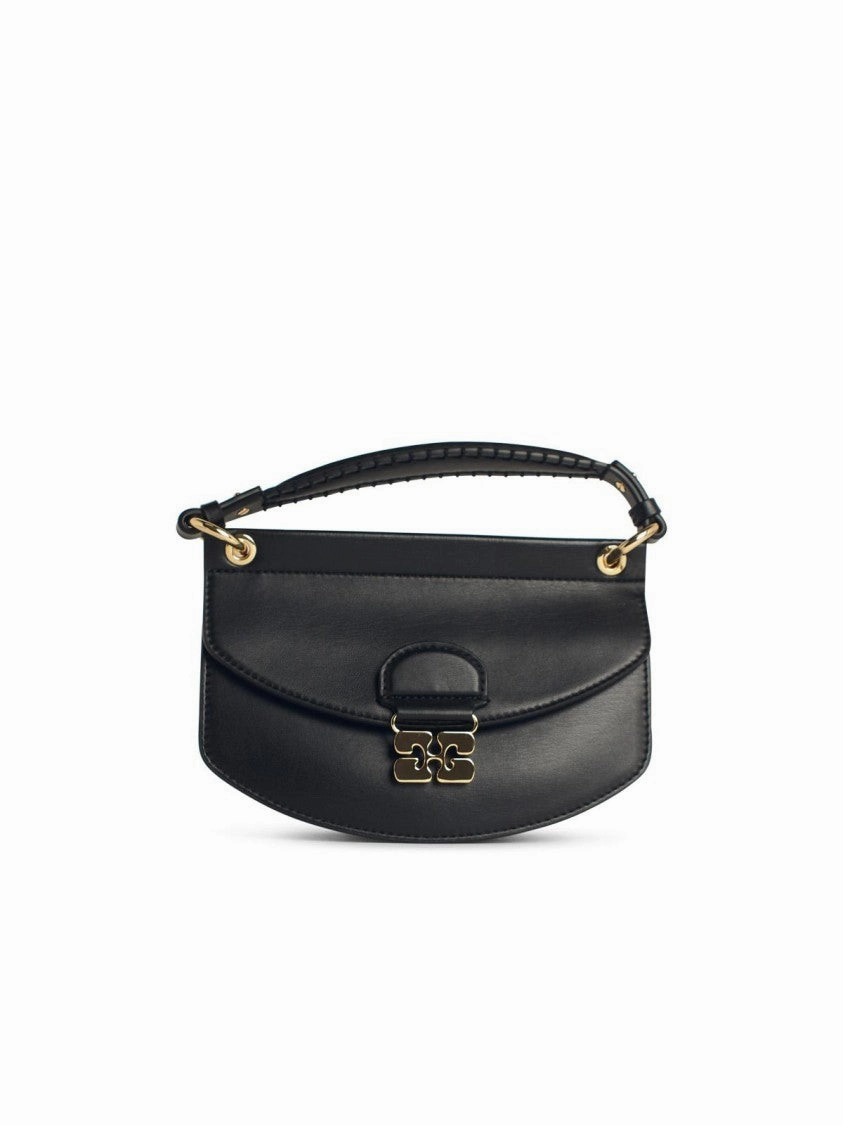'Apo-G' Black Leather Bag