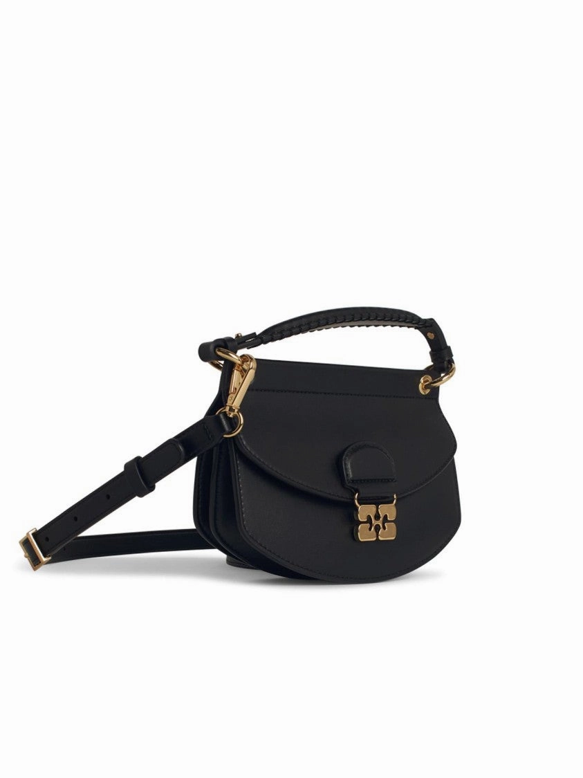 'Apo-G' Black Leather Bag