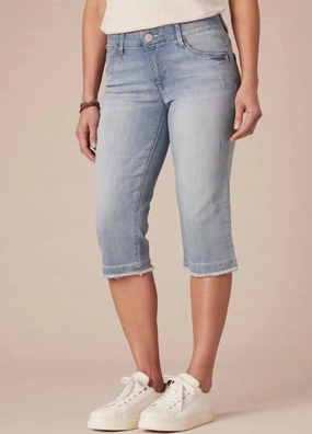 "ab"solution Denim Skimmer Capri" In Light Blue