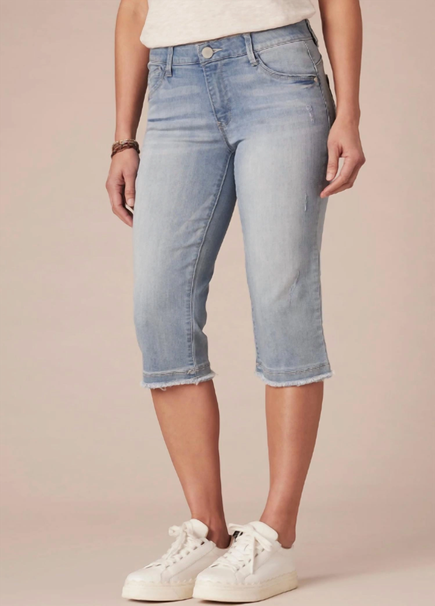 "ab"solution Denim Skimmer Capri" In Light Blue