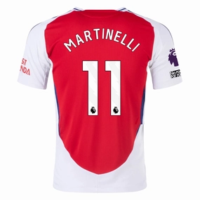 adidas Arsenal Authentic Gabriel Martinelli Home Jersey w/ EPL   No Room For Racism Patches 24/25 (Better Scarlet/White)