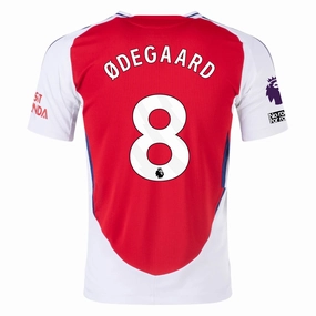 adidas Arsenal Authentic Martin Ødegaard Home Jersey w/ EPL   No Room For Racism Patches 24/25 (Better Scarlet/White)
