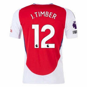 adidas Arsenal Jurrien Timber Home Jersey w/ EPL   No Room For Racism Patches 24/25 (Better Scarlet/White)