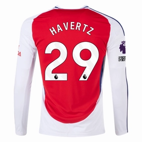 adidas Arsenal Kai Havertz Home Long Sleeve Jersey w/ EPL   No Room For Racism Patches 24/25 (Better Scarlet/White)