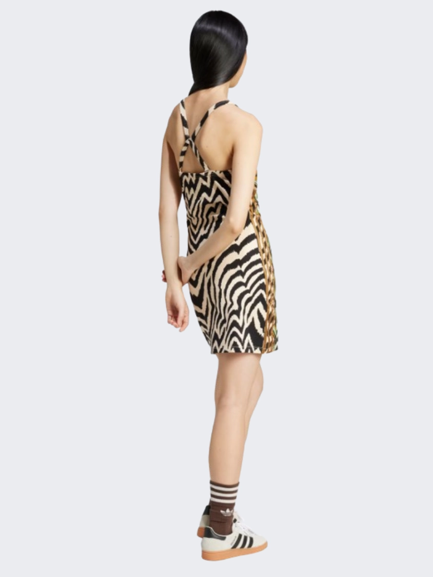 Adidas X Farm Rio 3 Stripes Women Original Dress Crystal Sand