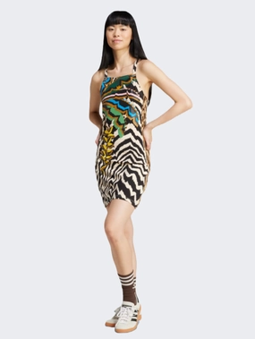 Adidas X Farm Rio 3 Stripes Women Original Dress Crystal Sand