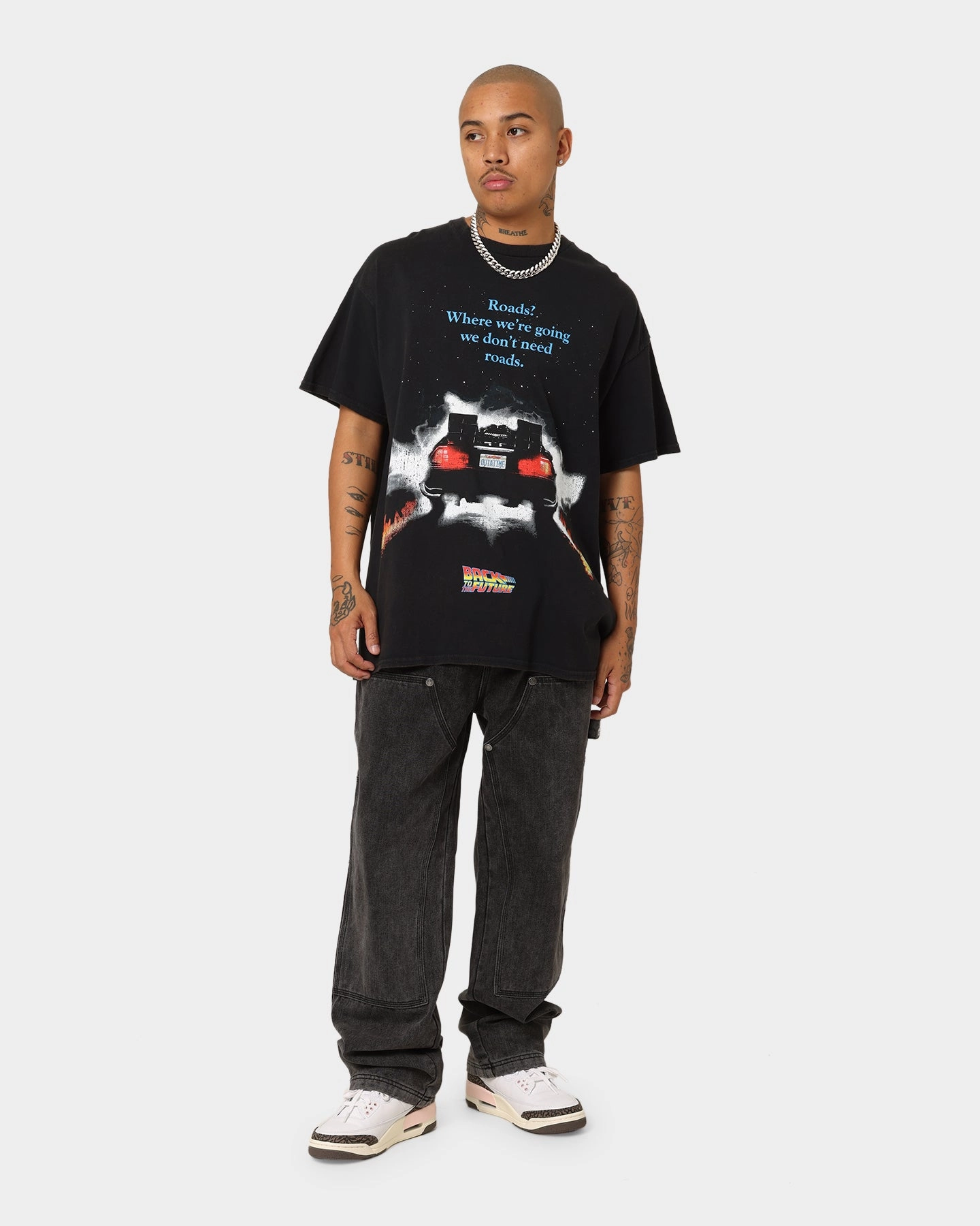 American Thrift X Back To The Future Back To The Future 1 Vintage T-Shirt Washed Black