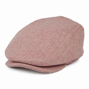 Barts Ixia Herringbone Flat Cap - Pink-White