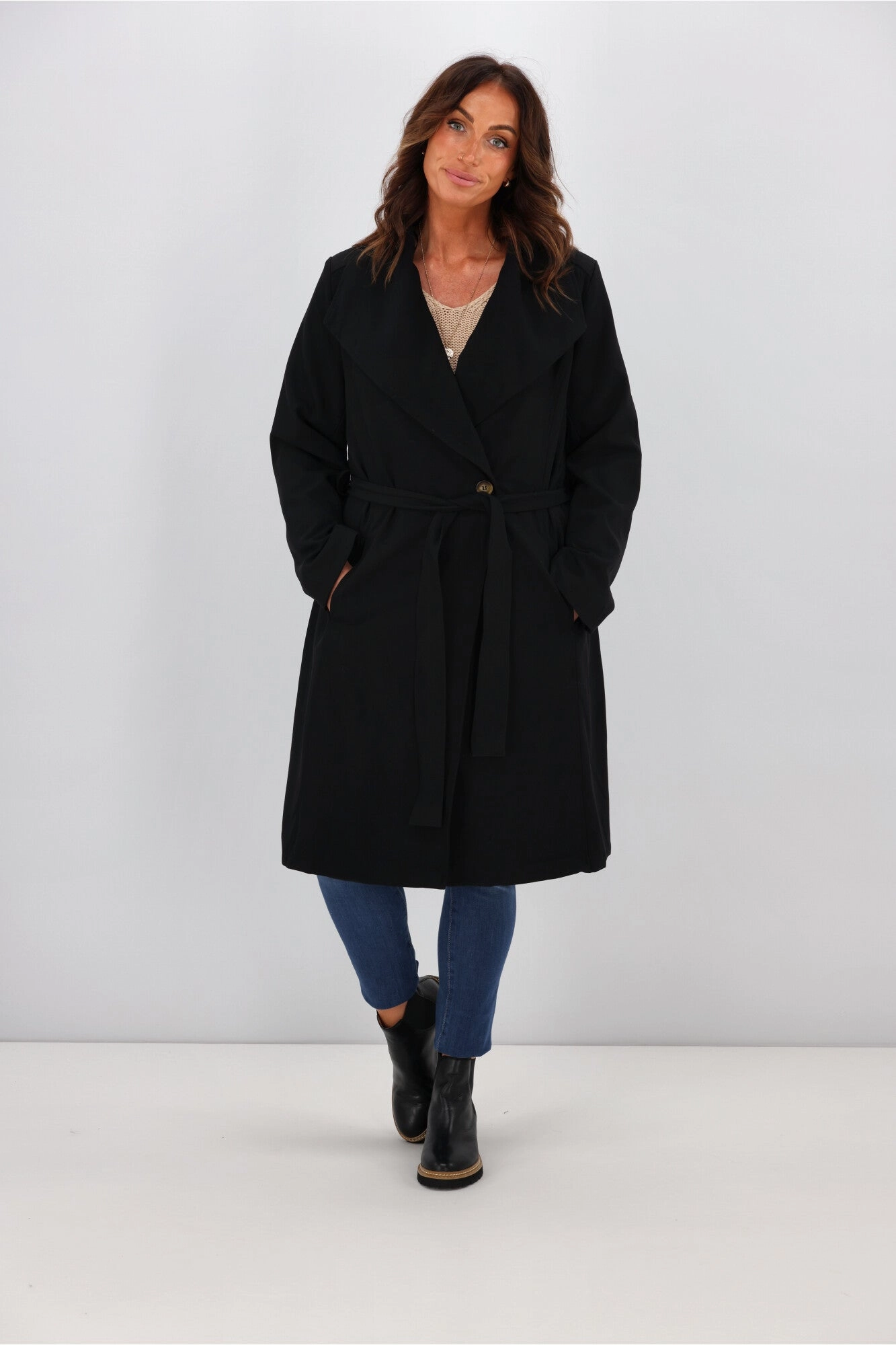 Betty Basics Christina Wrap Coat Black