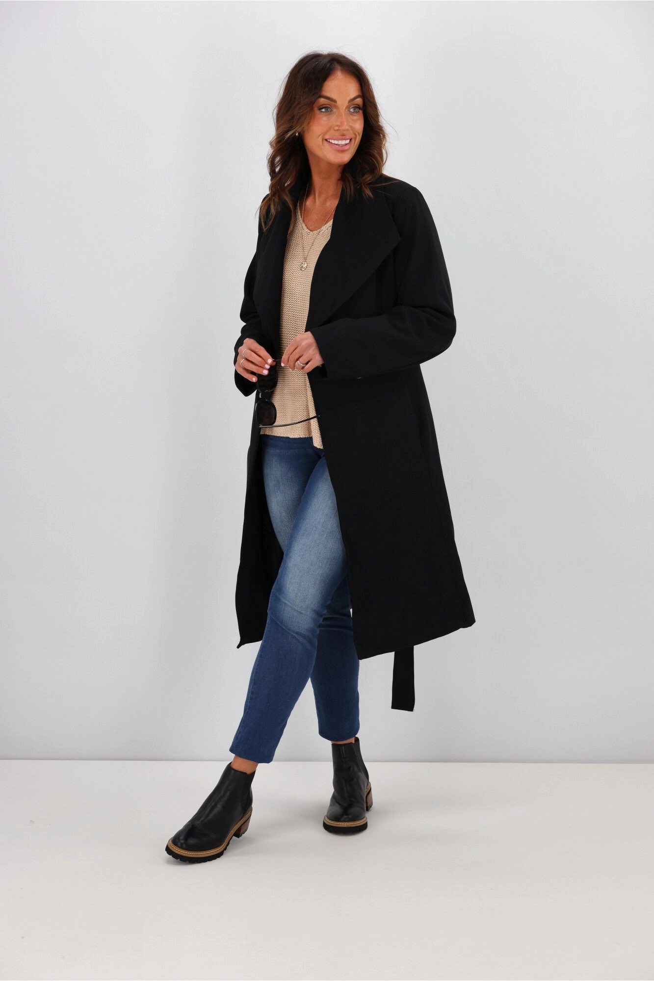Betty Basics Christina Wrap Coat Black