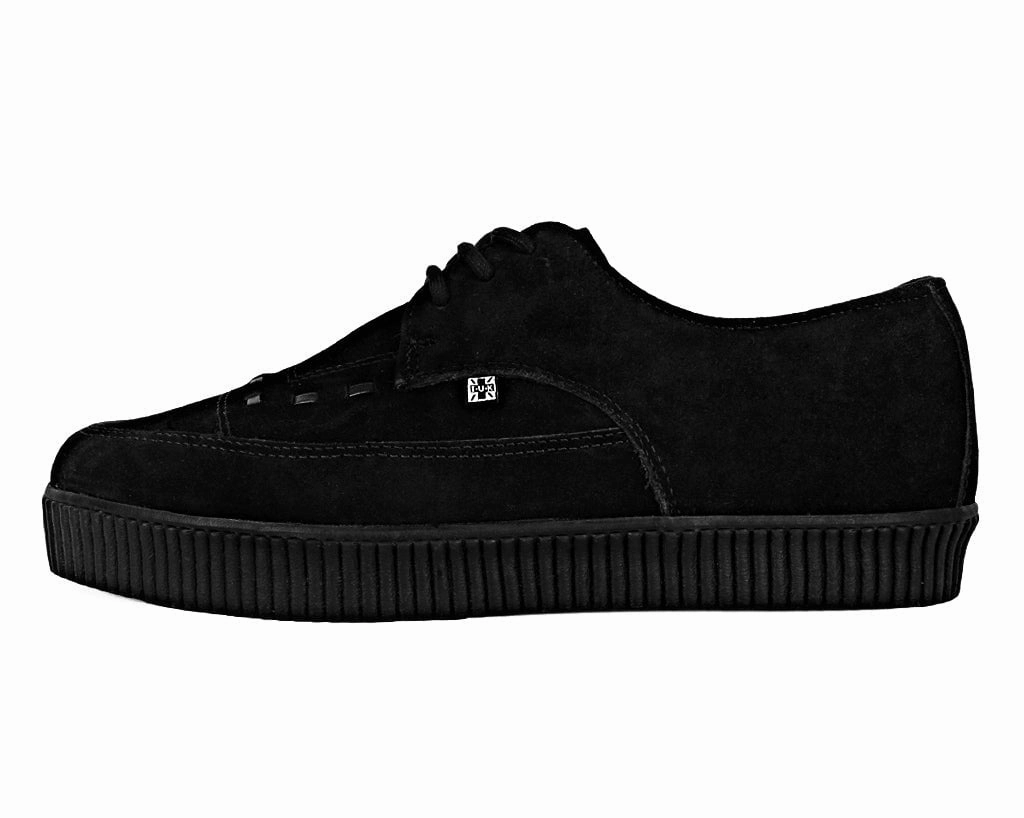 Black Suede Tie Pointed Lace Up EZC
