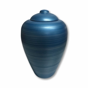 Blue with White Swirls - Classic Sand & Gelatin Biodegradable Cremation Urn