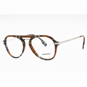 Burberry Men's Eyeglasses - Check Brown Plastic Full Rim Aviator Frame | 0BE2377 3966