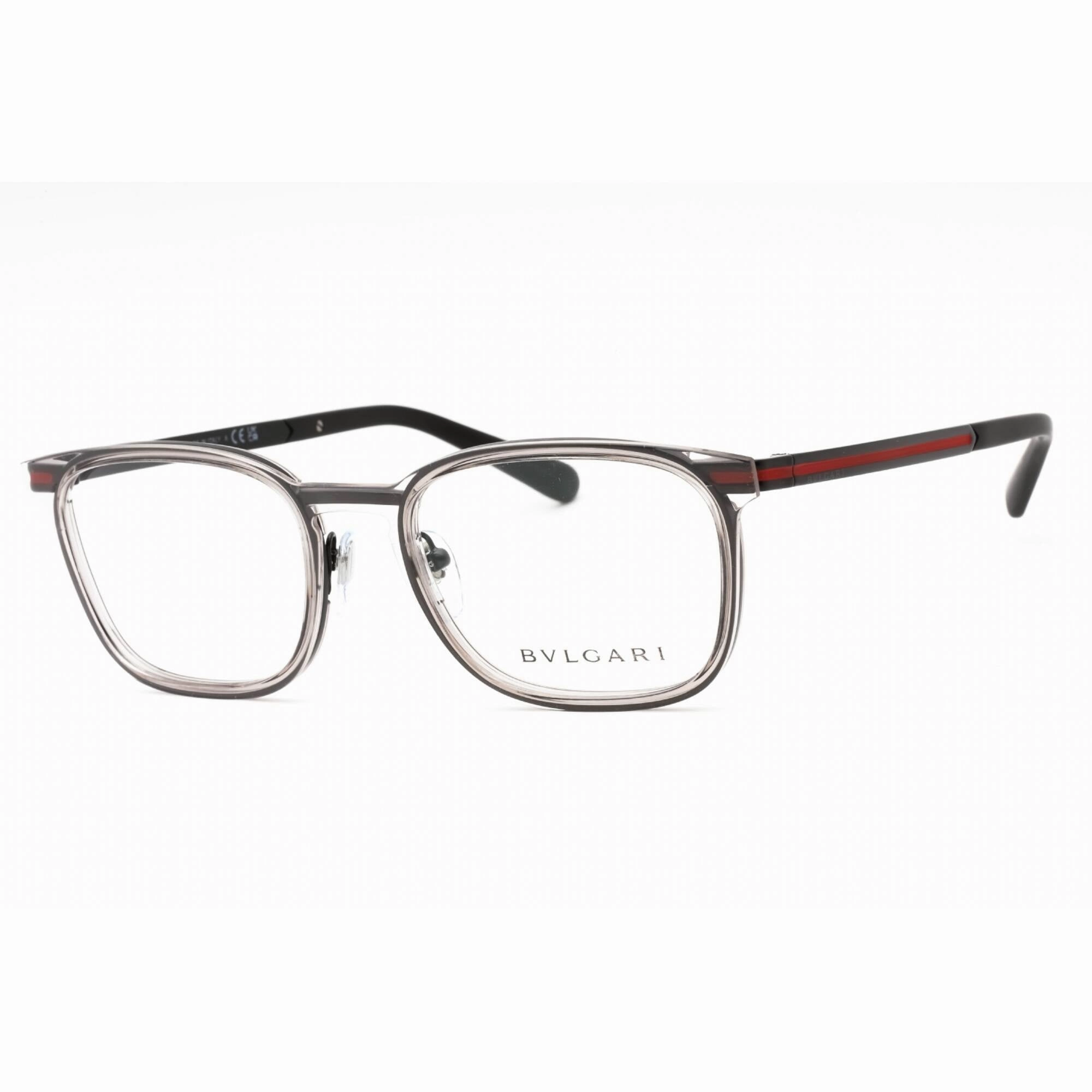 Bvlgari Men's Eyeglasses - Grey/Black Metal Full Rim Rectangular Frame | 0BV1117 128