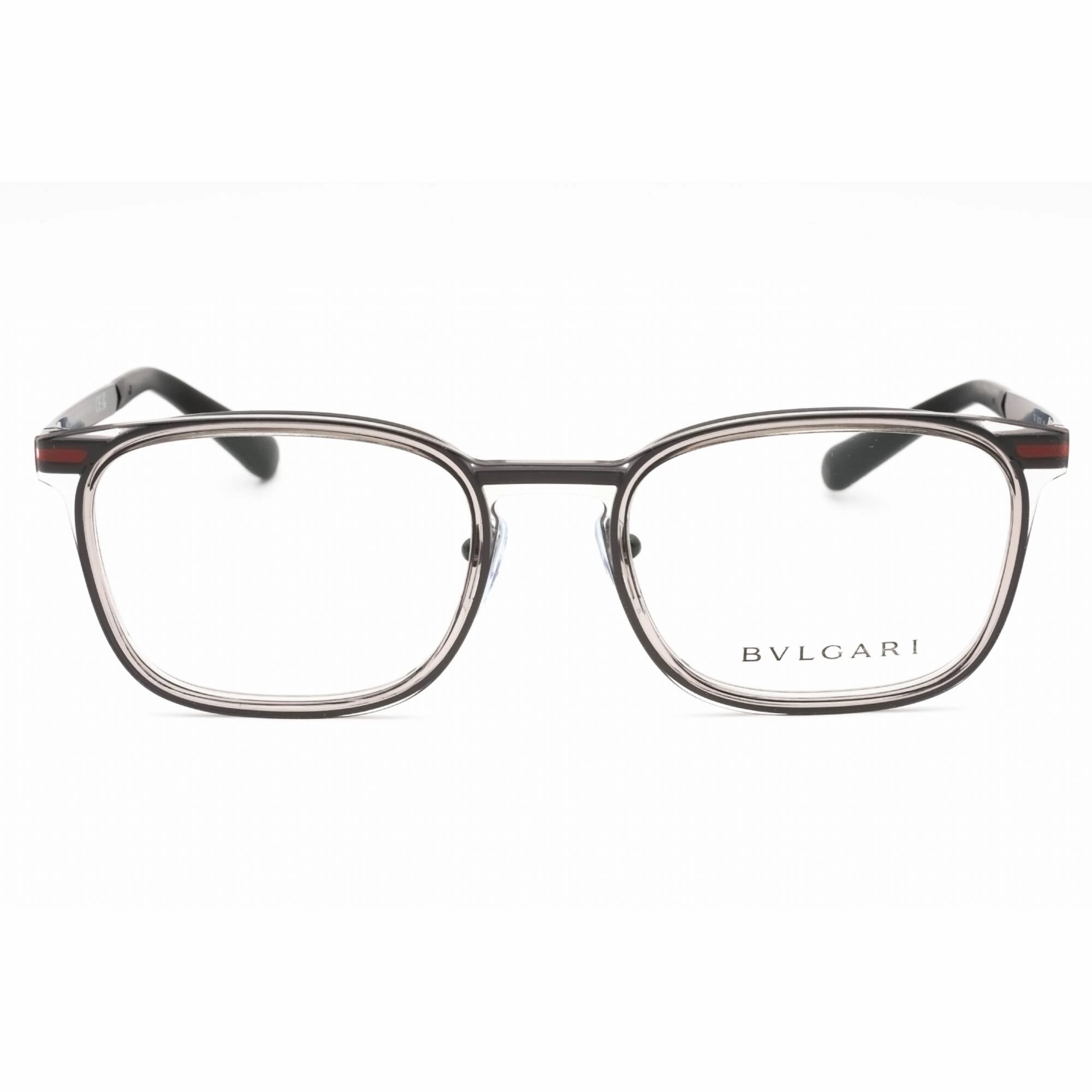 Bvlgari Men's Eyeglasses - Grey/Black Metal Full Rim Rectangular Frame | 0BV1117 128