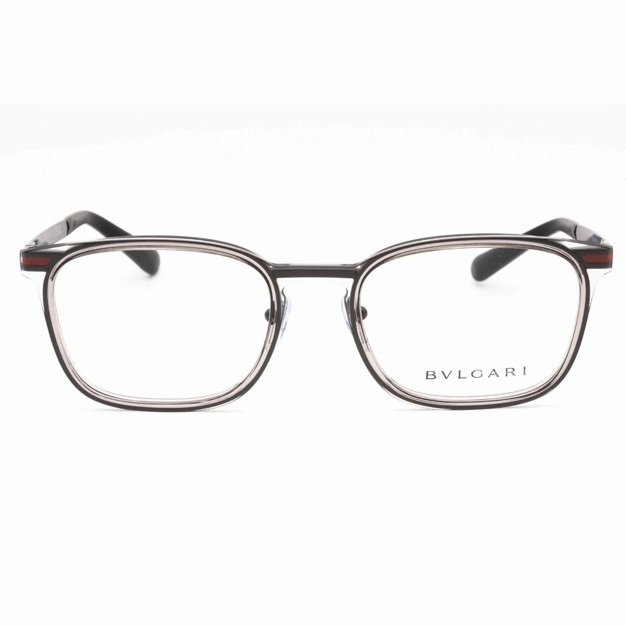 Bvlgari Men's Eyeglasses - Grey/Black Metal Full Rim Rectangular Frame | 0BV1117 128