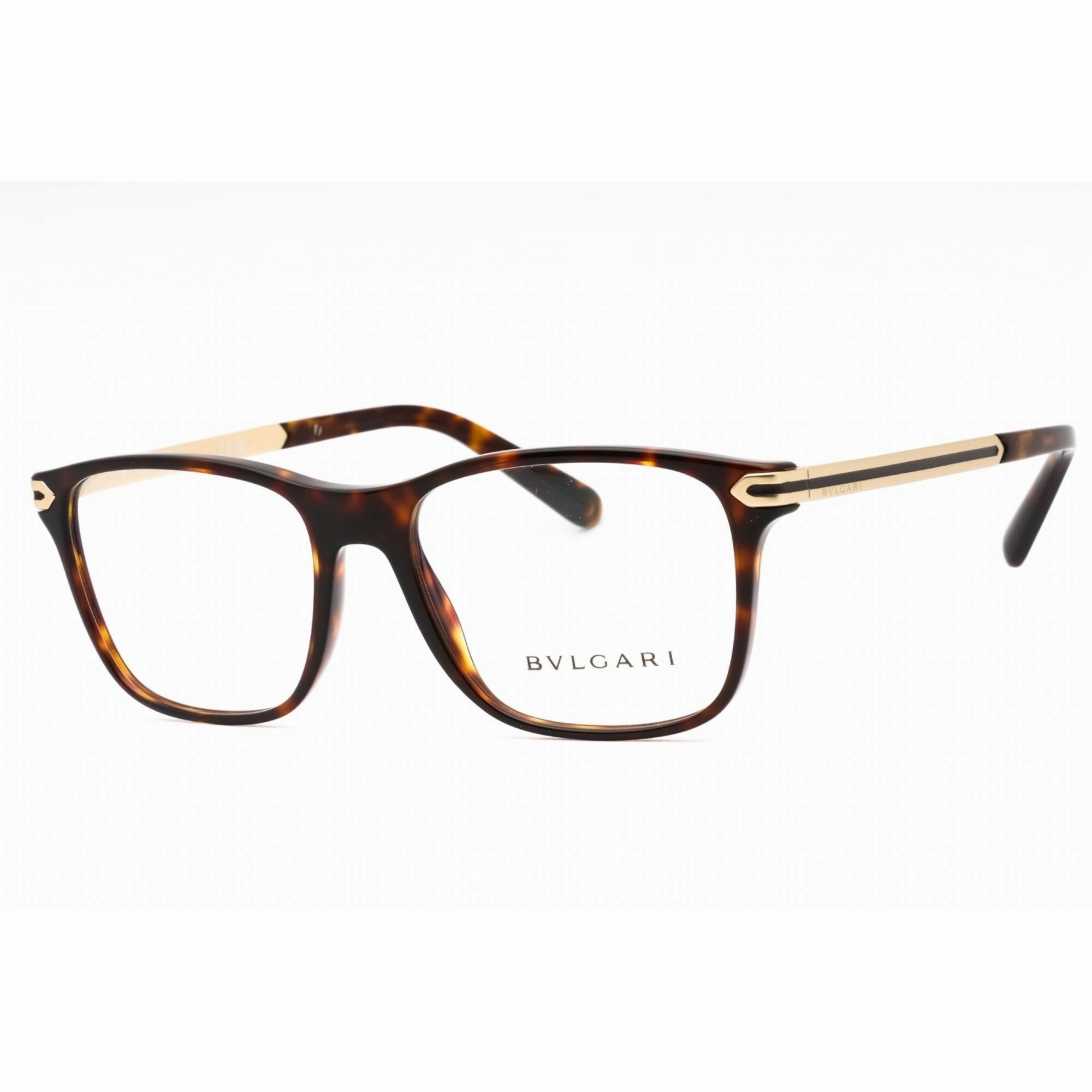 Bvlgari Men's Eyeglasses - Havana Plastic Full Rim Rectangular Frame | 0BV3049 504
