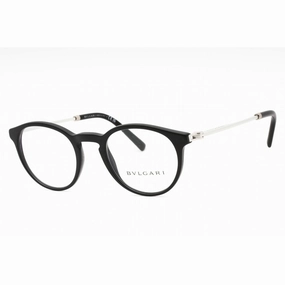 Bvlgari Men's Eyeglasses - Matte Black Plastic Full Rim Round Frame | 0BV3052 5313