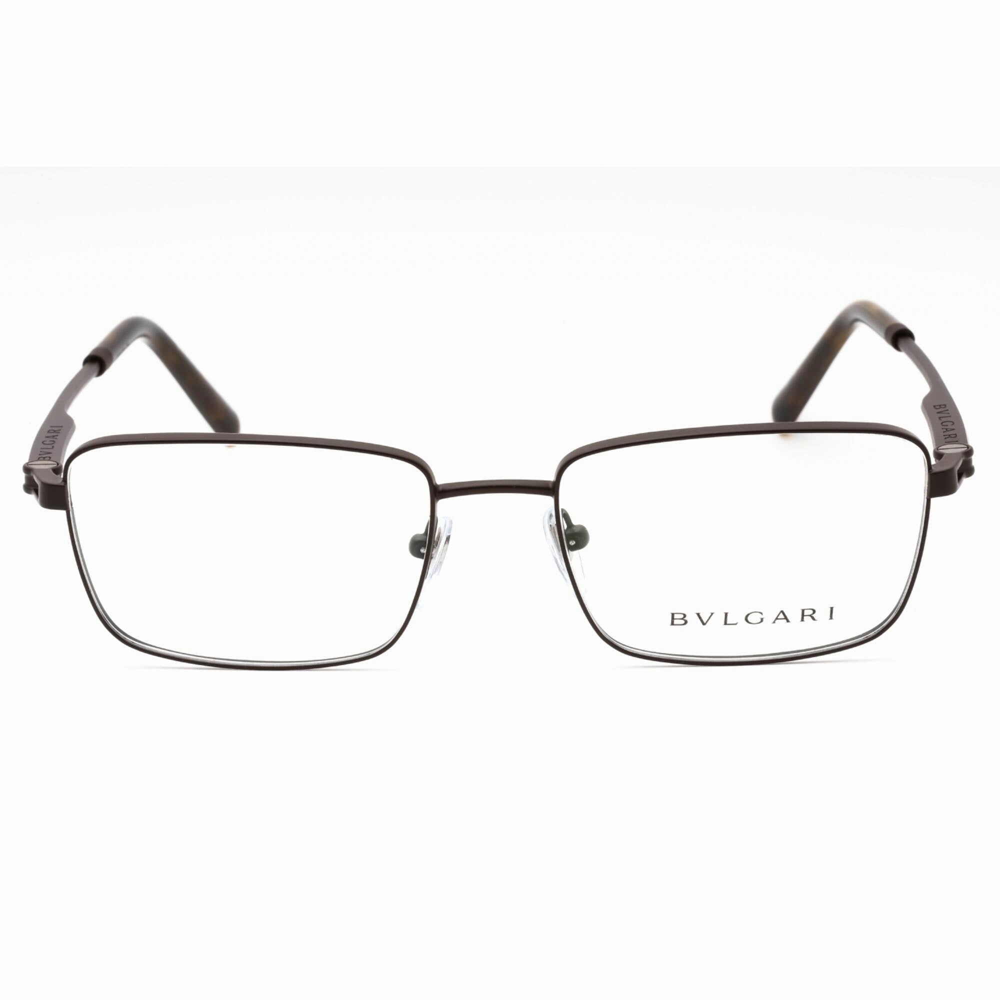 Bvlgari Men's Eyeglasses - Matte Brown Metal Full Rim Rectangular Frame | 0BV1123 2073