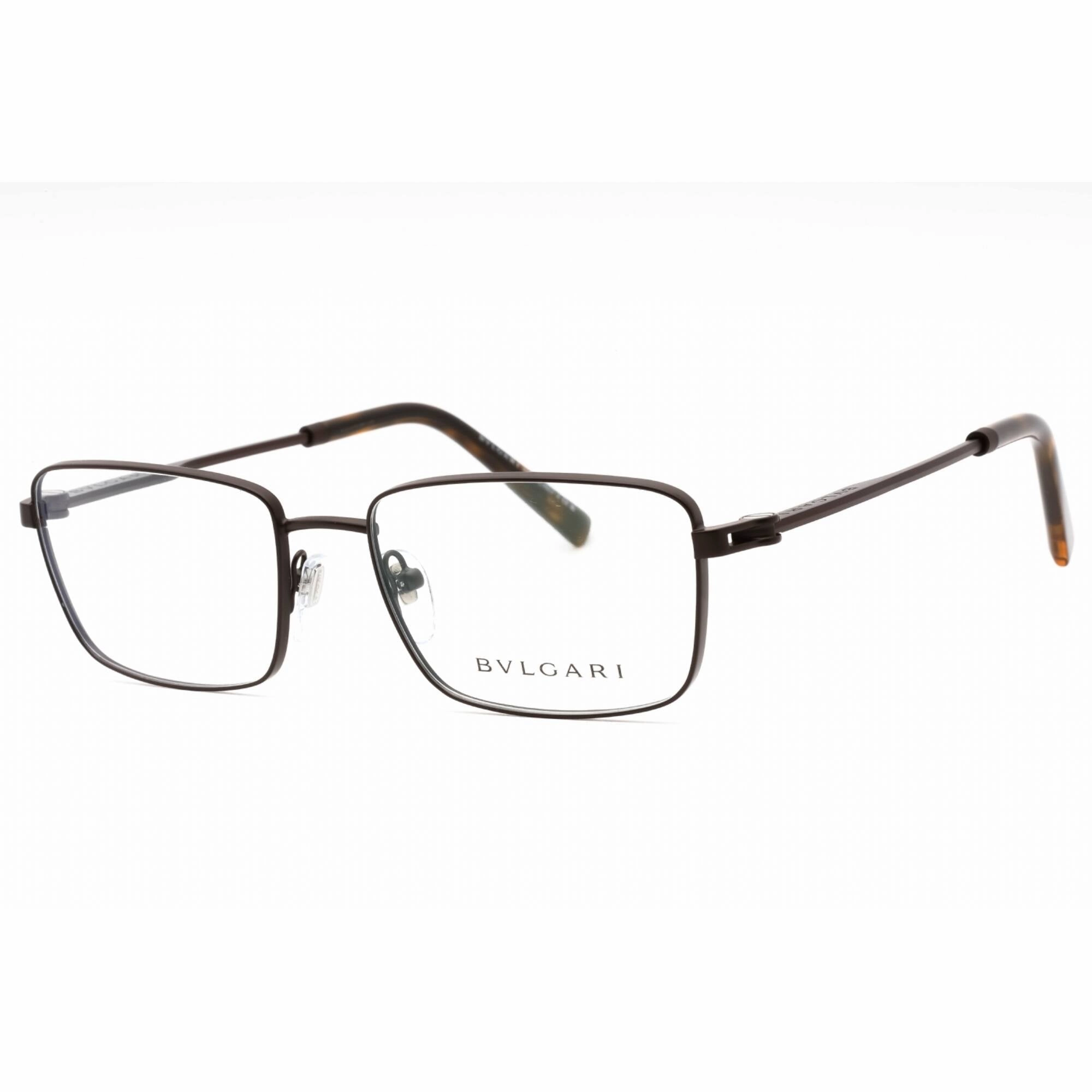 Bvlgari Men's Eyeglasses - Matte Brown Metal Full Rim Rectangular Frame | 0BV1123 2073
