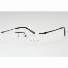 Bvlgari Men's Eyeglasses - Matte Brown Rimless Rectangular 55mm Frame | 0BV1122 2073