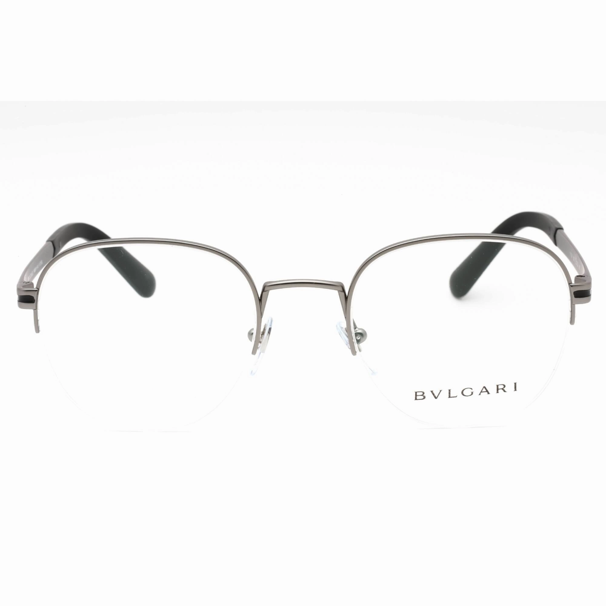 Bvlgari Men's Eyeglasses - Matte Gunmetal Metal Half Rim Oval Frame | 0BV1114 195