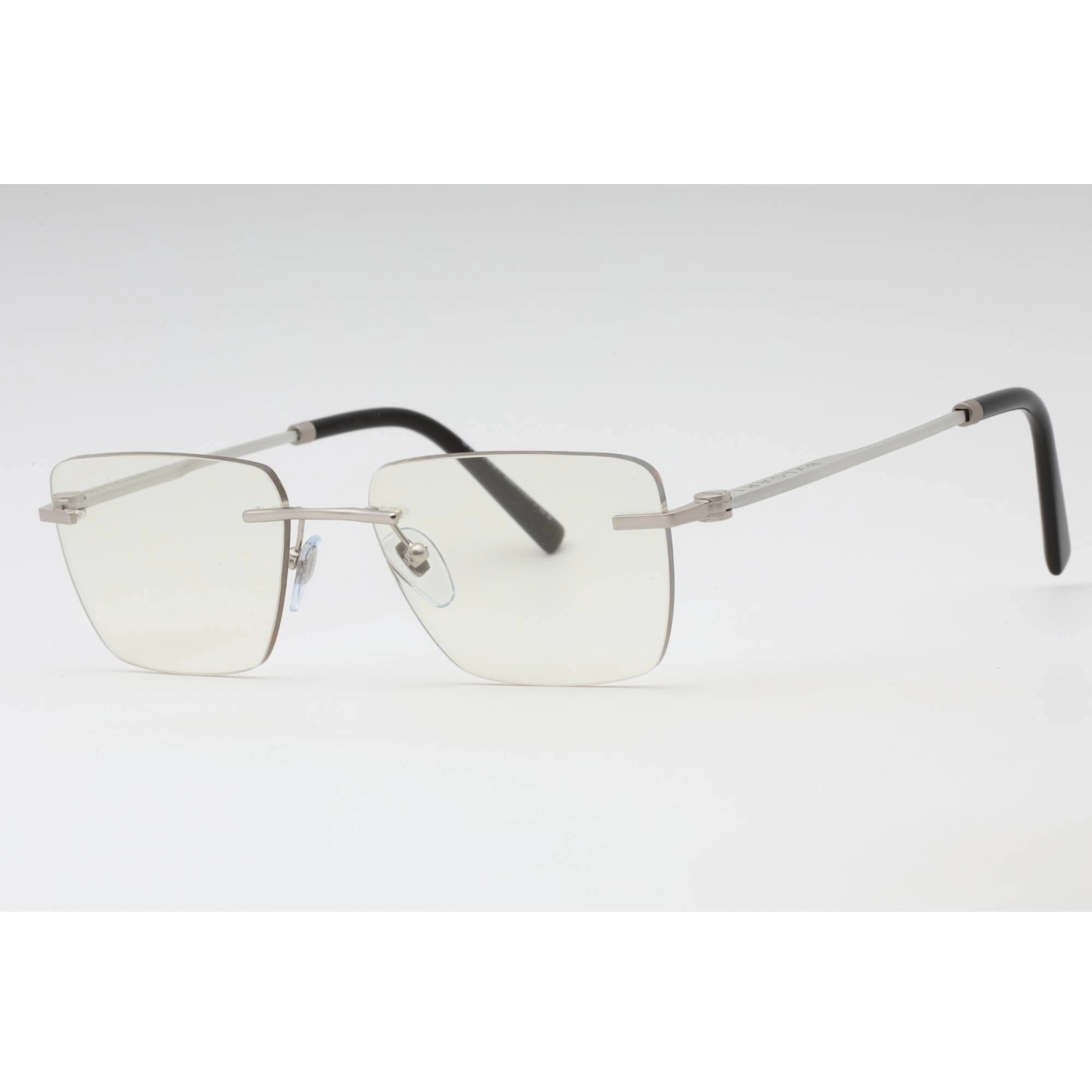 Bvlgari Men's Eyeglasses - Matte Silver Rimless Rectangular 55mm Frame | 0BV1122 2072