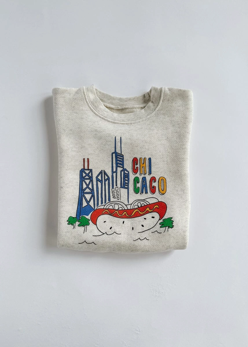 Chicago Fun Toddler Sweatshirt - Heather Natural