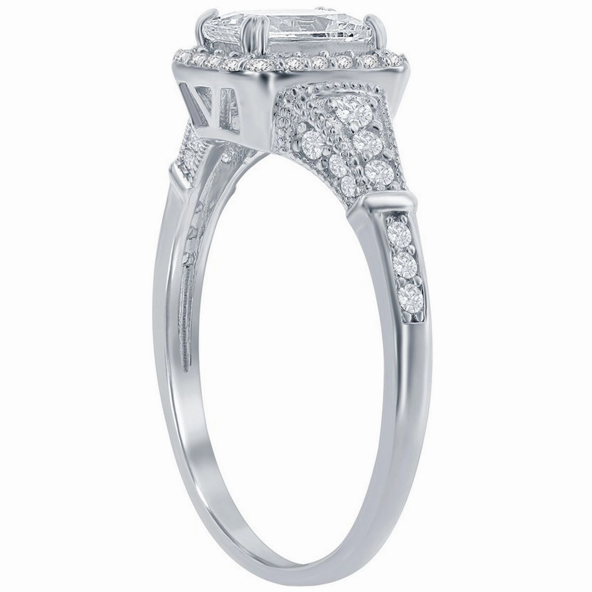 Classic Women's Emerald-Cut CZ Vintage Ring - W-2877