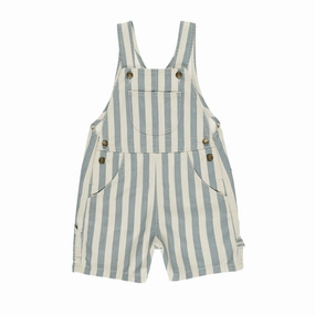 Denim Shortalls - Ocean Stripe