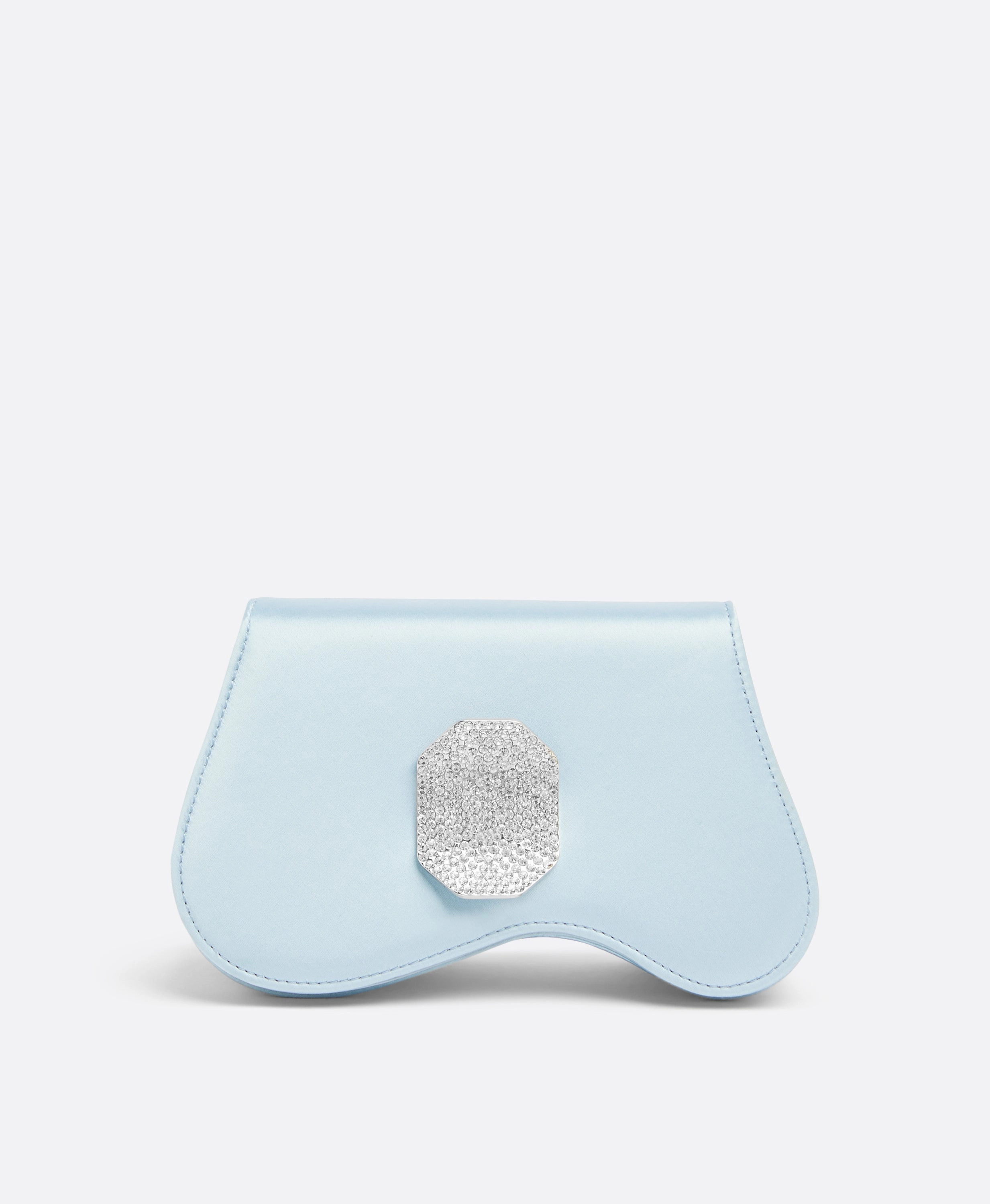 Divine Sky Blue Satin Clutch Bag