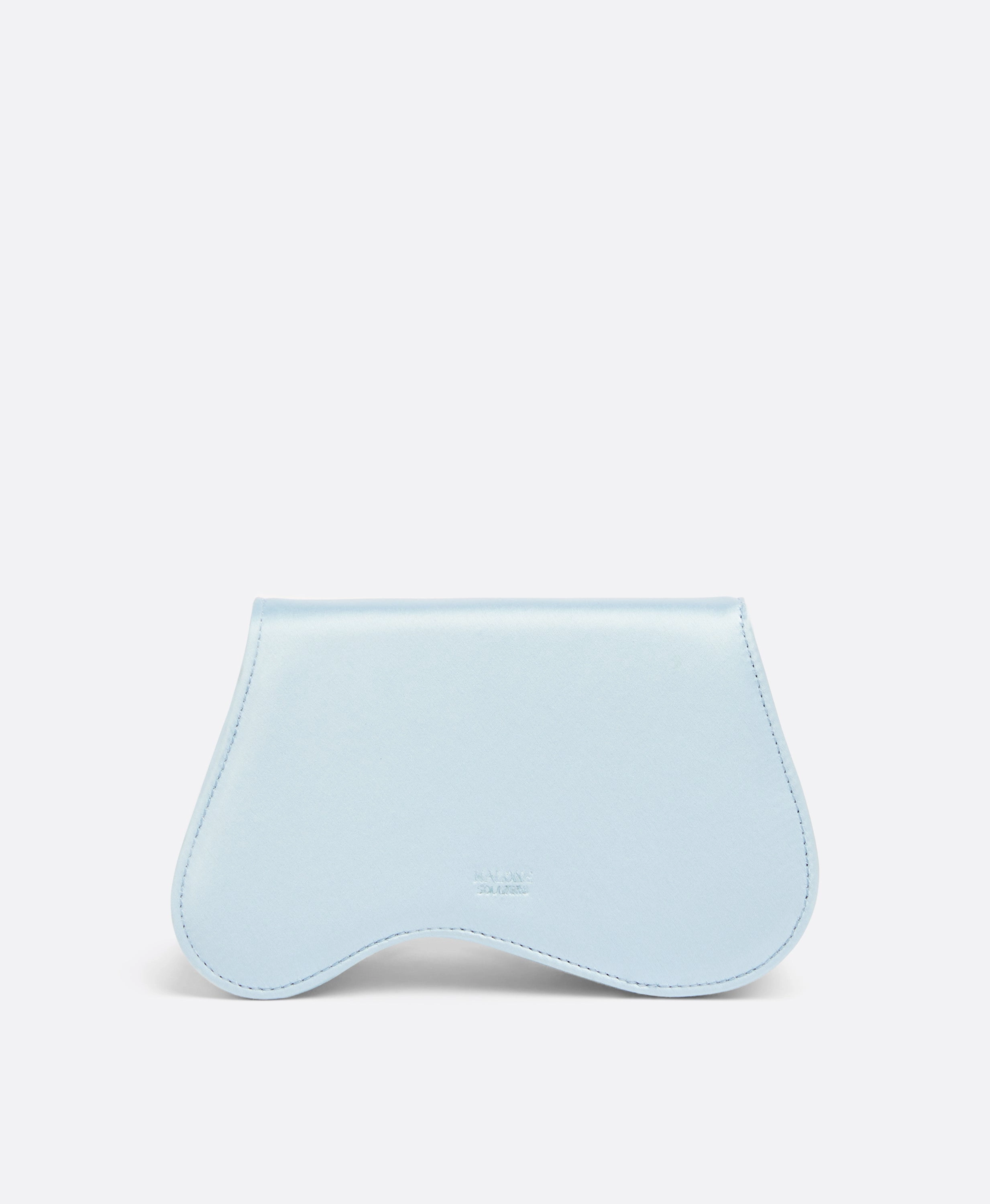Divine Sky Blue Satin Clutch Bag