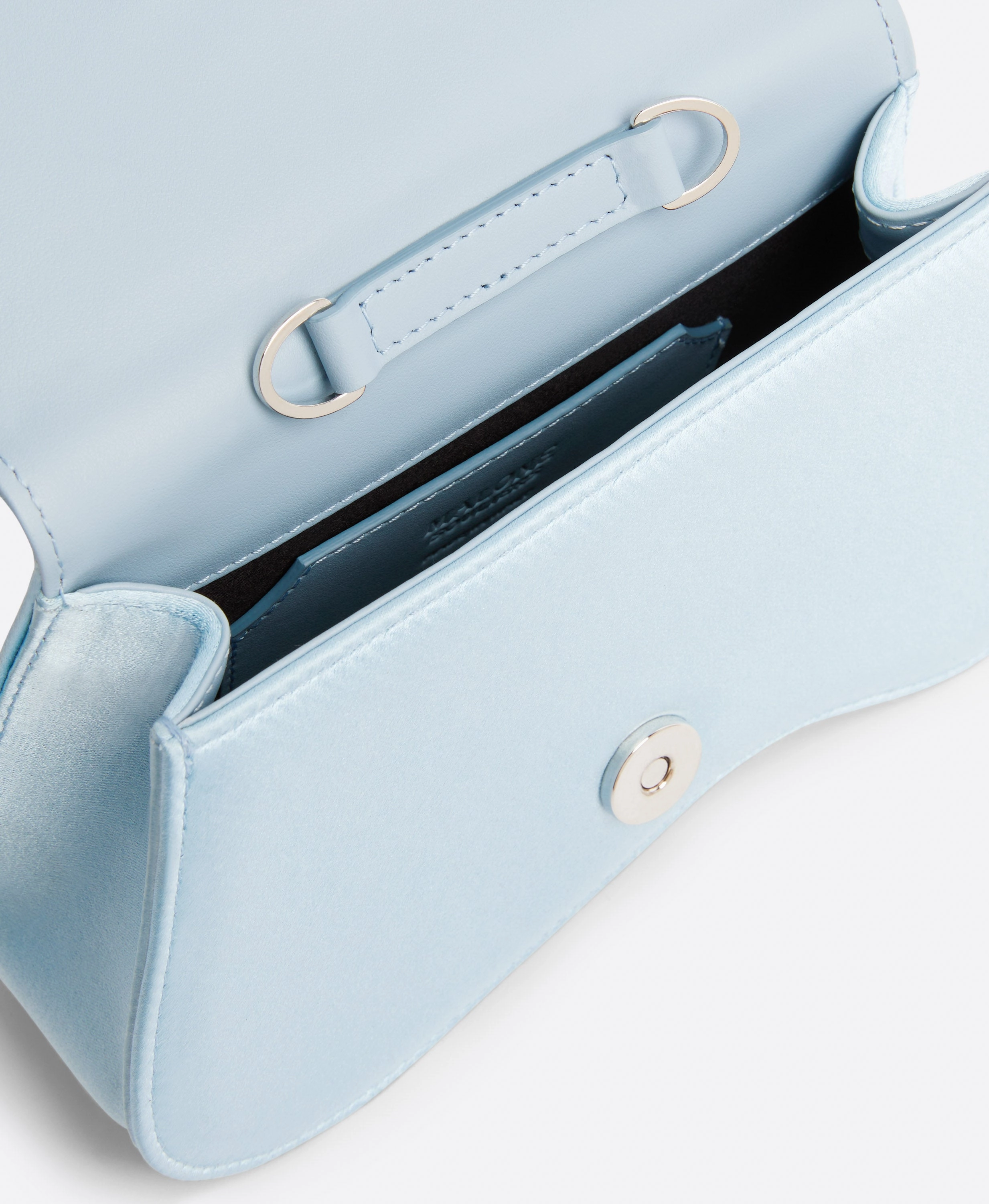 Divine Sky Blue Satin Clutch Bag