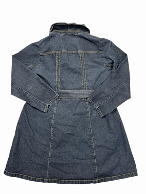 Dress Casual Short By Bisou Bisou In Blue Denim, Size:1X