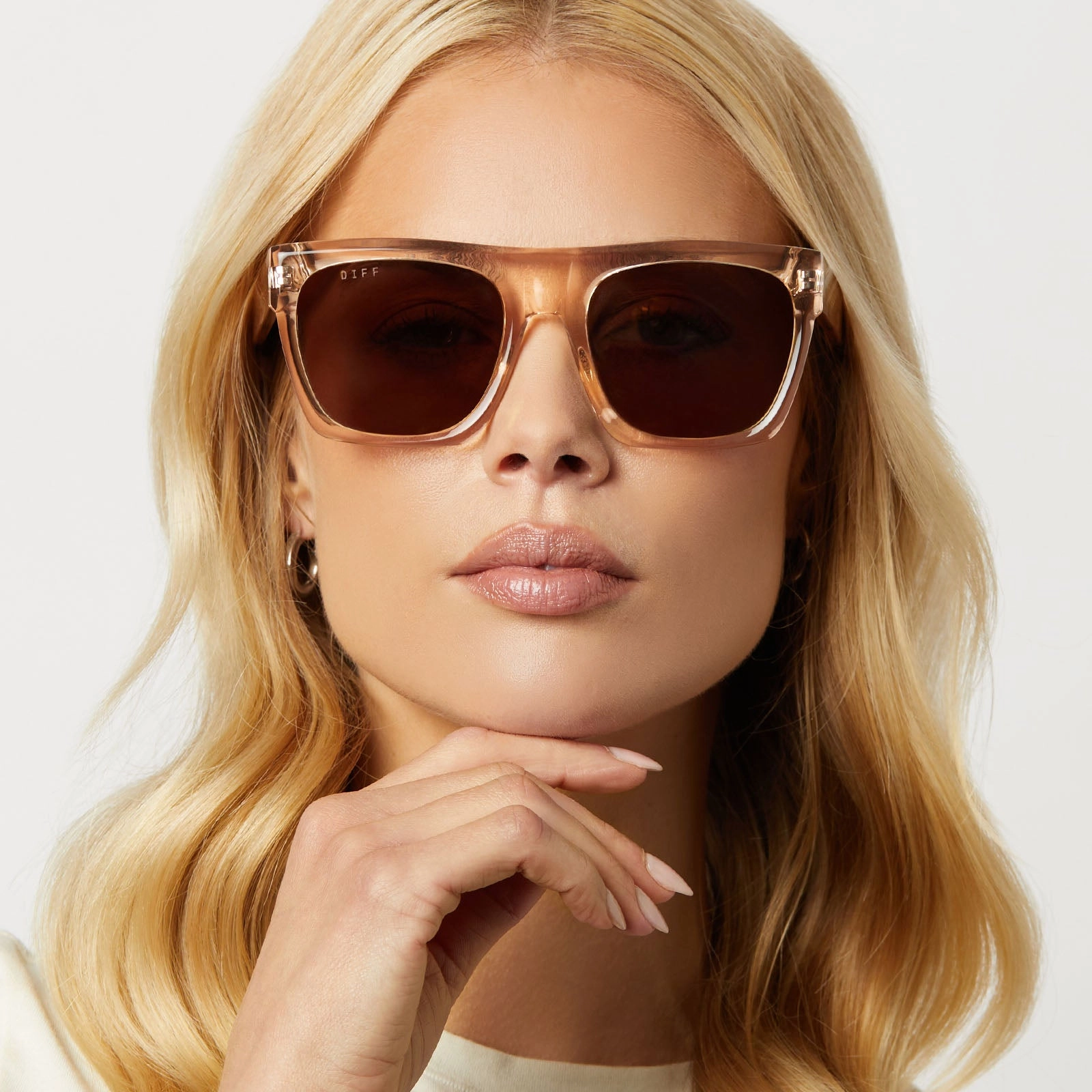 EASTON - VINTAGE ROSE CRYSTAL   BROWN GOLD FLASH SUNGLASSES