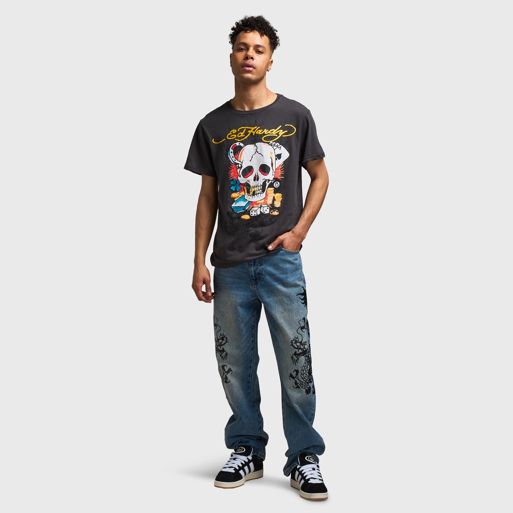 Ed Hardy Dragons Jeans / Light Vintage Wash