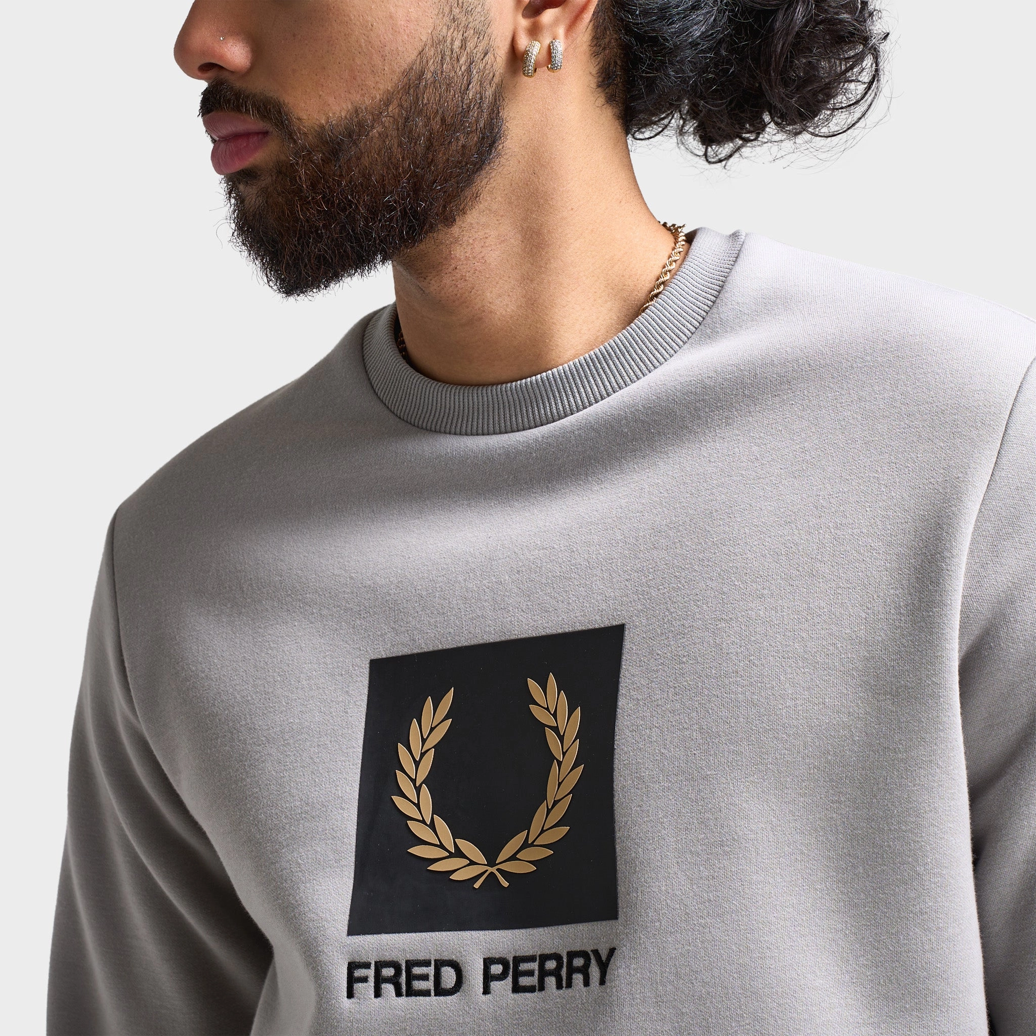 Fred Perry Stacked Branded Sweatshirt / Limestone