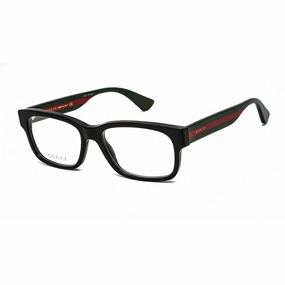 Gucci Men's Eyeglasses - Black Multicolor Full Rim Rectangular Frame | GG0343O 007