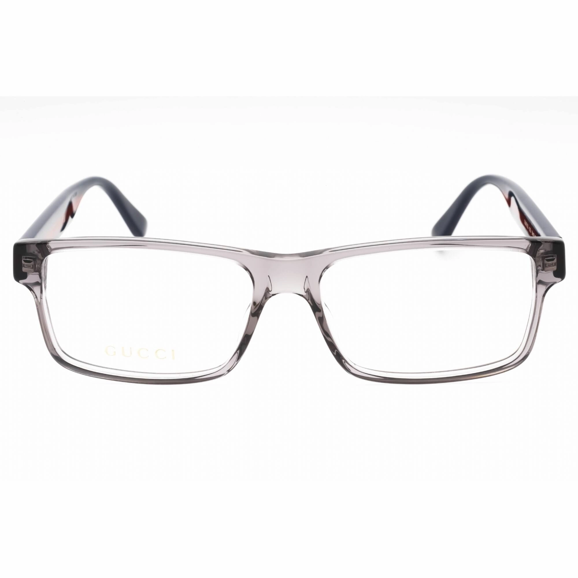 Gucci Men's Eyeglasses - Grey-Blue-Transparent Acetate Full Rim Frame | GG0752O 003