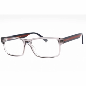 Gucci Men's Eyeglasses - Grey-Blue-Transparent Acetate Full Rim Frame | GG0752O 003