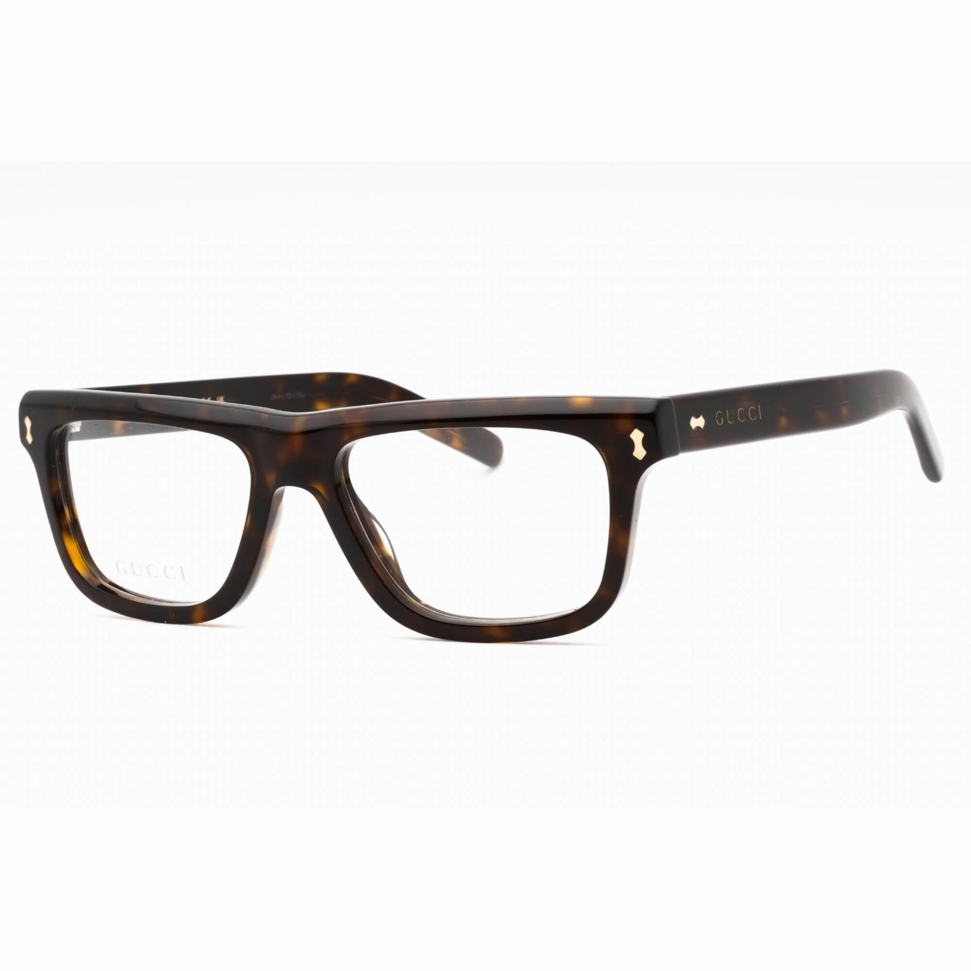 Gucci Men's Eyeglasses - Tortoise Plastic Full Rim Rectangular Frame | GG1525O 002