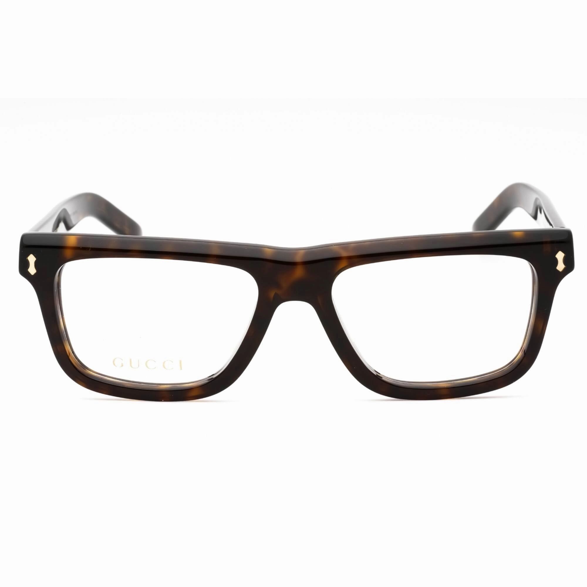 Gucci Men's Eyeglasses - Tortoise Plastic Full Rim Rectangular Frame | GG1525O 002