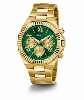 GUESS Equity Mens Gold Tone Multi-function Watch