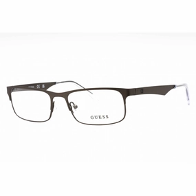 Guess Men's Eyeglasses - Matte Gunmetal Metal Full Rim Rectangular Frame | GU1904 009