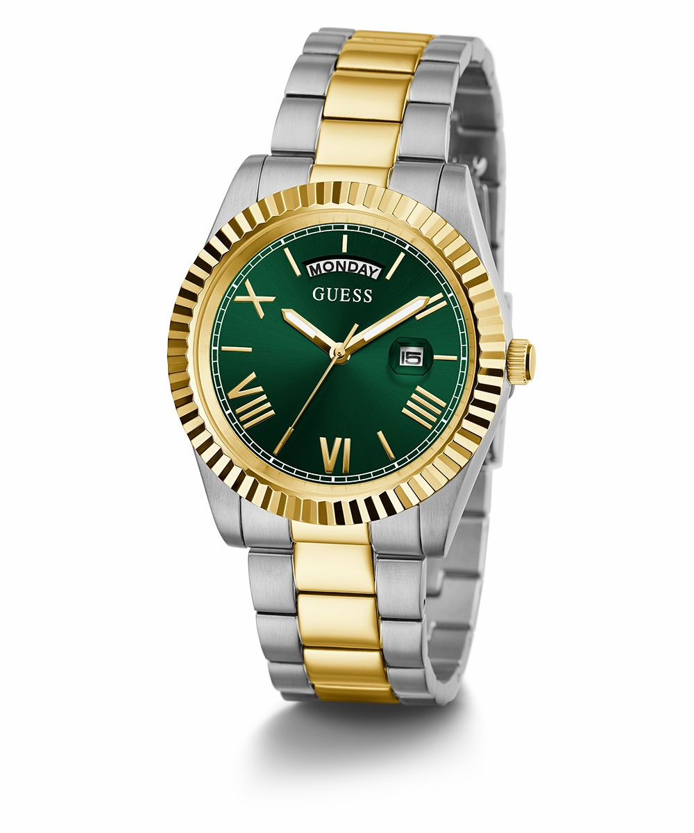 GUESS Mens 2-Tone Day/Date Watch