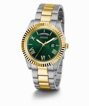 GUESS Mens 2-Tone Day/Date Watch