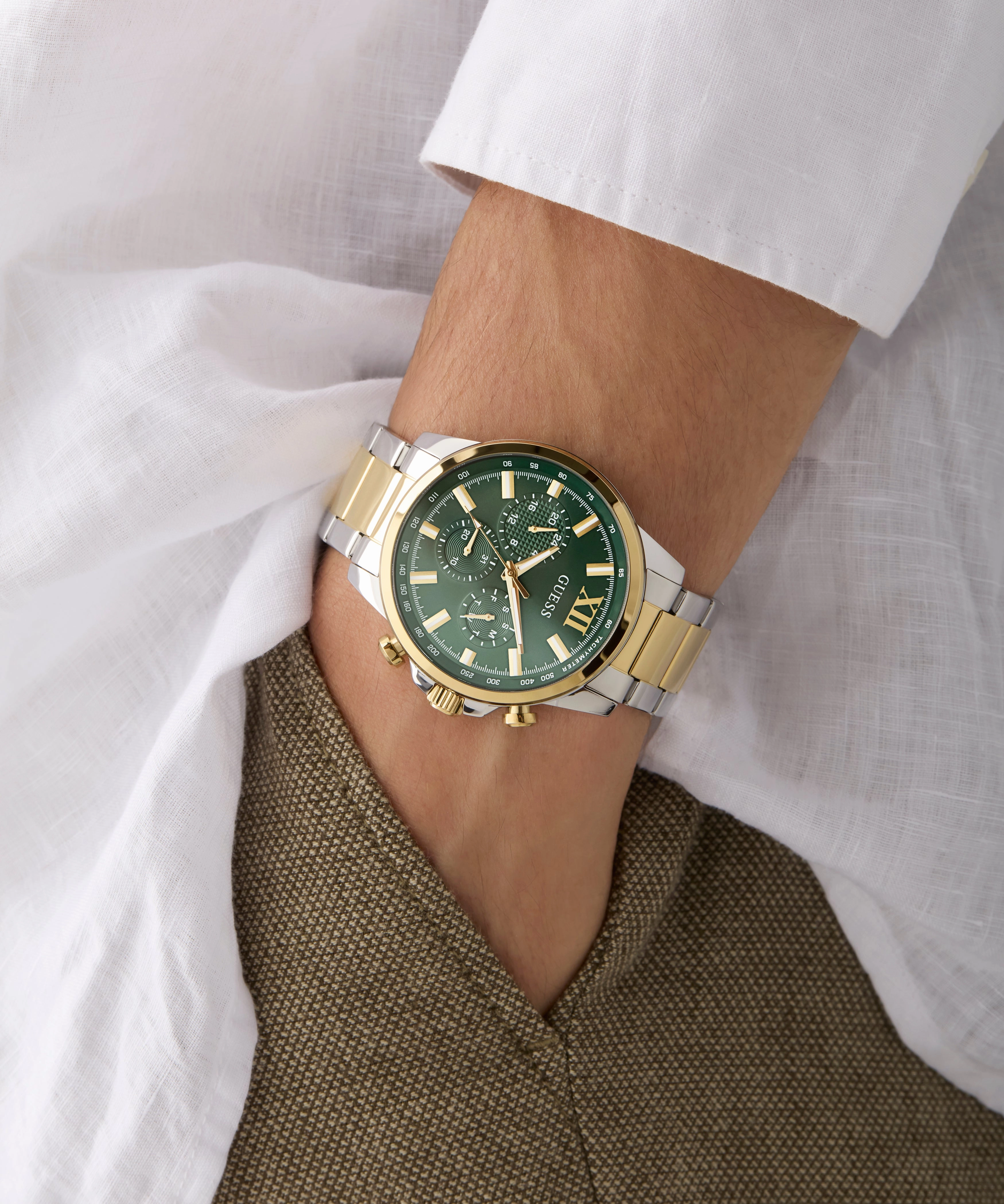 GUESS Mens 2-Tone Multi-function Watch