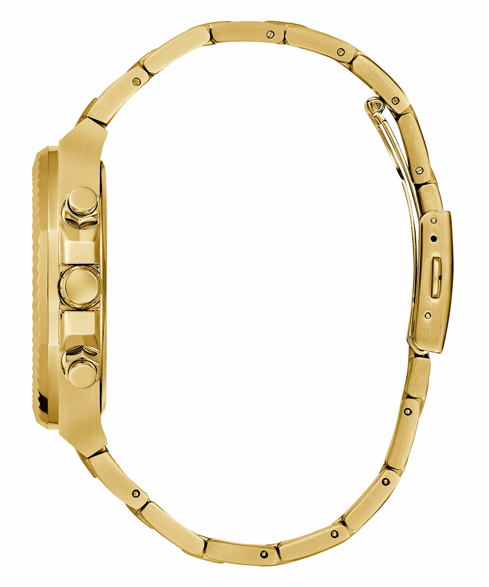 GUESS Mens Gold Tone Multi-function Watch