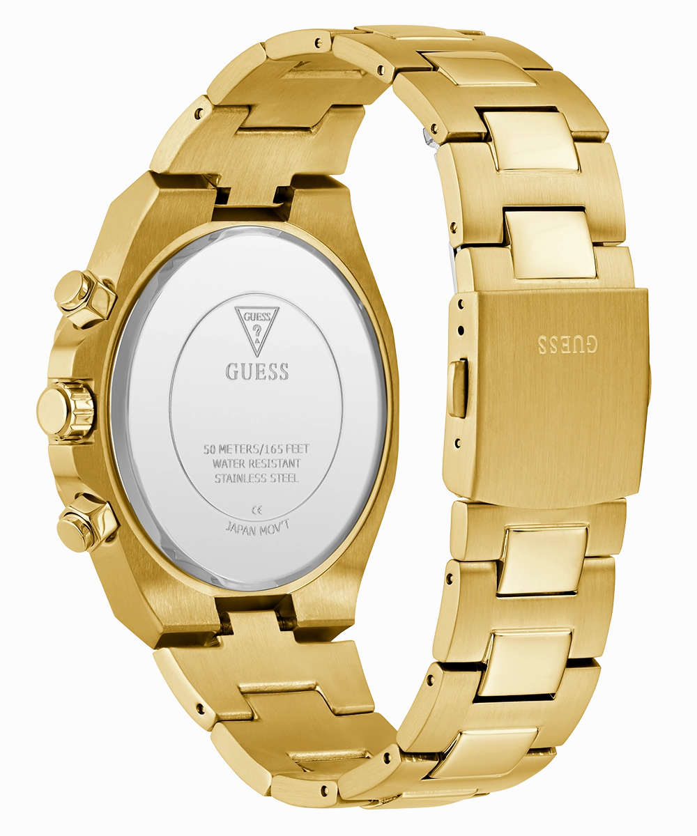 GUESS Mens Gold Tone Multi-function Watch